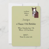 Laughing Cartoon Horse Birthday Custom Invite (Back)