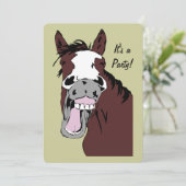 Laughing Cartoon Horse Birthday Custom Invite (Standing Front)