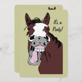 Laughing Cartoon Horse Birthday Custom Invite (Front/Back)