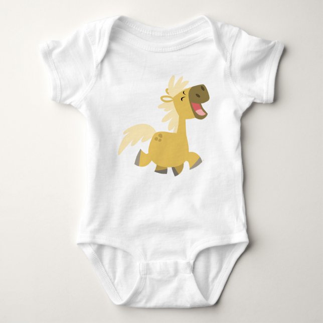 Laughing Cartoon Pony Baby apparel Bodysuit (Front)
