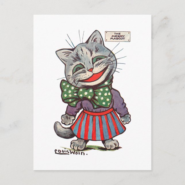 Laughing Cat, Louis Wain Postcard (Front)