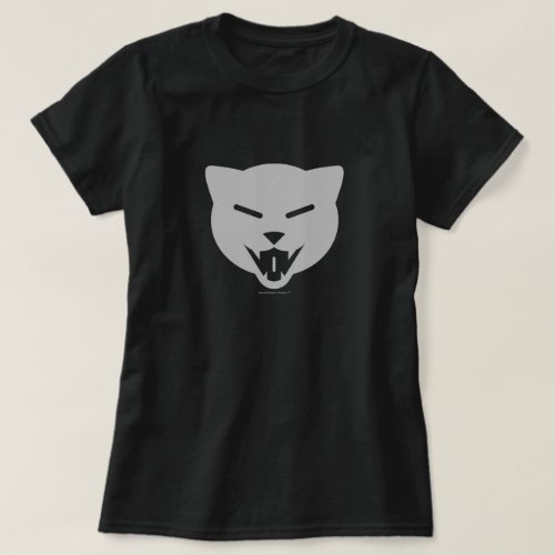 Laughing Cat _ SmokyKitten Designs Logo _ Gray T_Shirt