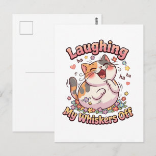 Laughing Cat Whiskers Off Postcard