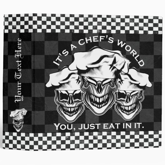 Laughing Chef Skulls 3 Ring Binder (Front/Spine)