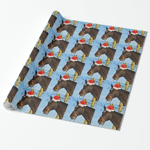 Laughing Christmas Horse Wrapping Paper