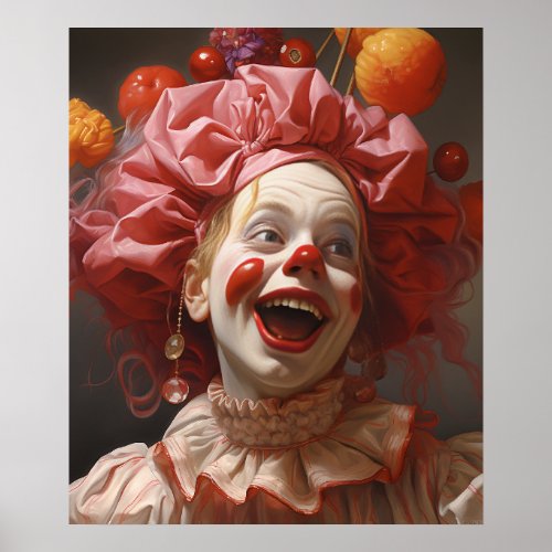 Laughing Clown Blonde Poster