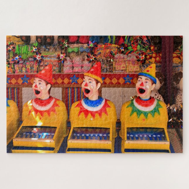 Laughing clowns sideshow alley game jigsaw puzzle (Horizontal)