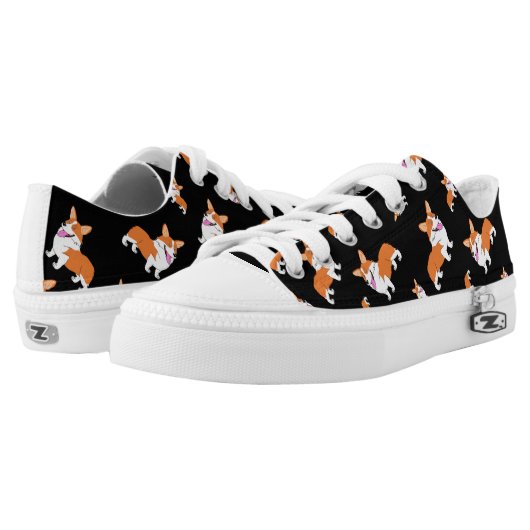 Laughing Corgi Cartoon Low-Top Sneakers (Pair)
