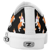 Laughing Corgi Cartoon Low-Top Sneakers (Left Shoe Back)
