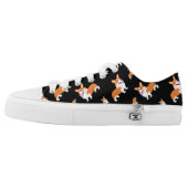 Laughing Corgi Cartoon Low-Top Sneakers (Left Shoe Outside)