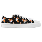 Laughing Corgi Cartoon Low-Top Sneakers (Left Shoe Inside)
