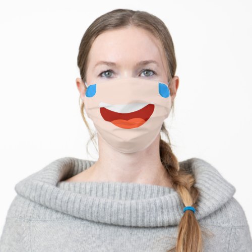 Laughing  Crying Tears of Happiness Emoticon Fun Adult Cloth Face Mask