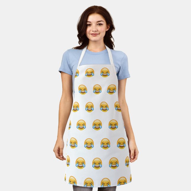 Laughing Crying Tears of Joy emoji Apron (Worn)