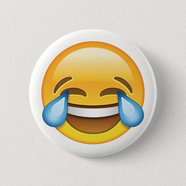 Laughing Crying Tears of Joy emoji Button (Front)