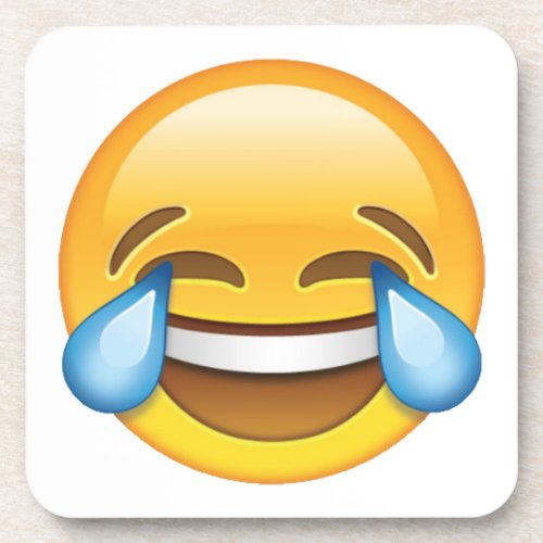Laughing Crying Tears of Joy emoji Coaster