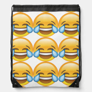Laughing Crying Tears of Joy emoji Drawstring Bag