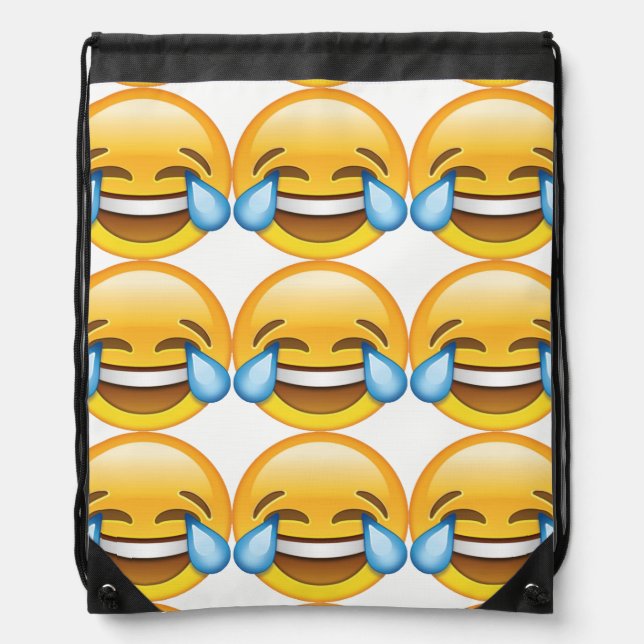 Laughing Crying Tears of Joy emoji Drawstring Bag (Front)