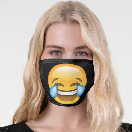 Laughing Crying Tears of Joy emoji Face Mask (Worn Her)