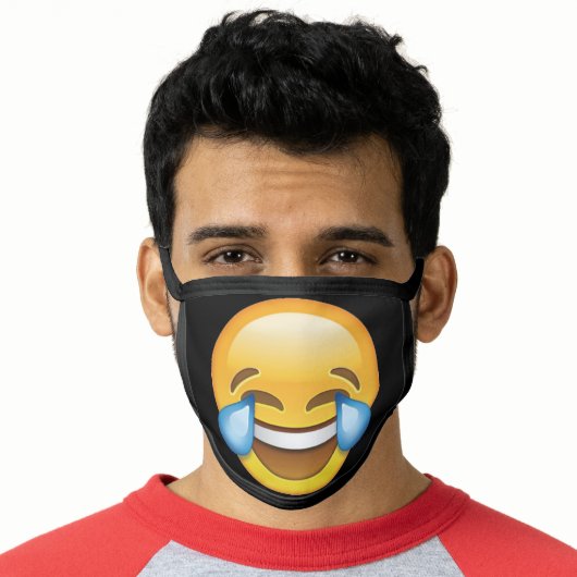 Laughing Crying Tears of Joy emoji Face Mask (Worn Him)