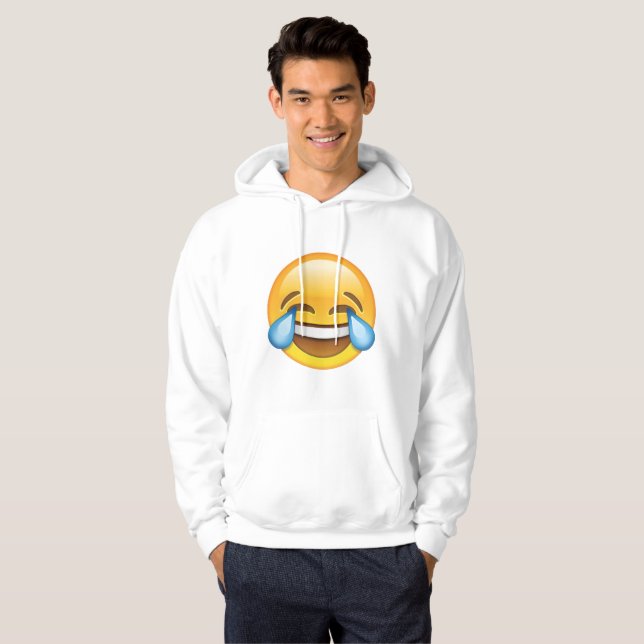 Laughing Crying Tears of Joy emoji Hoodie (Front Full)