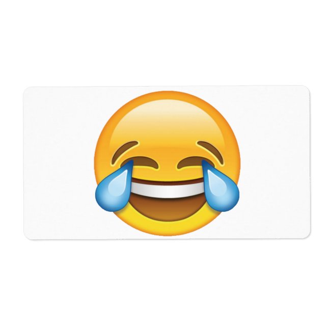 Laughing Crying Tears of Joy emoji Label (Front)
