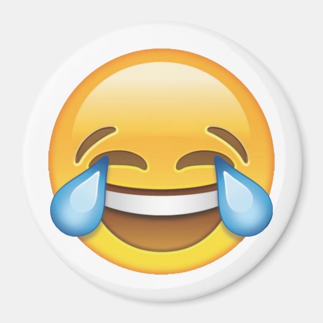 Laughing Crying Tears of Joy emoji Magnet (Front)