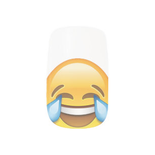 Laughing Crying Tears of Joy emoji Minx Nail Art
