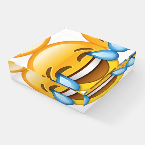 Laughing Crying Tears of Joy emoji Paperweight