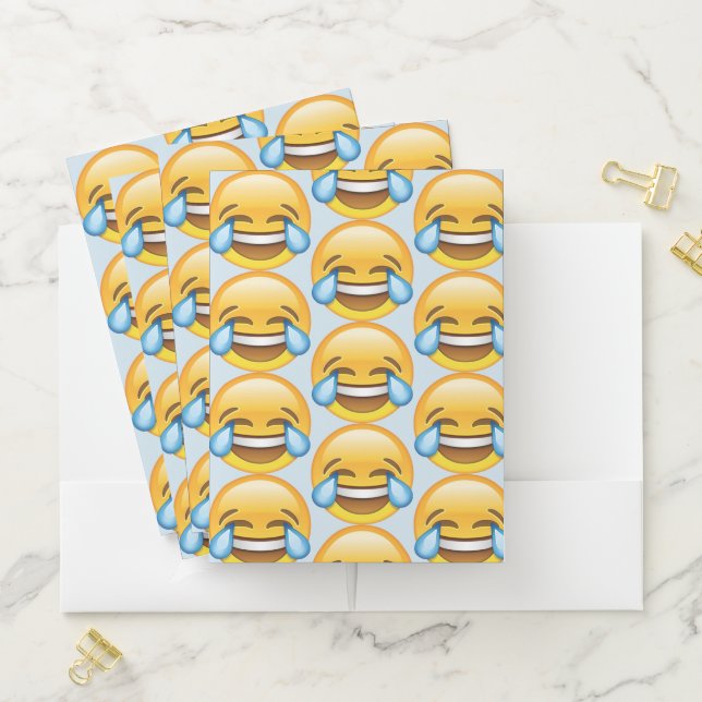 Laughing Crying Tears of Joy emoji Pocket Folder (In Situ)