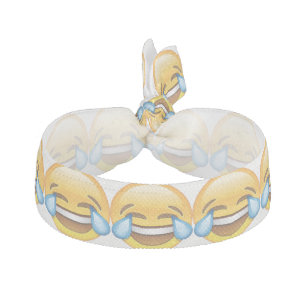 Laughing Crying Tears of Joy emoji Ribbon Hair Tie