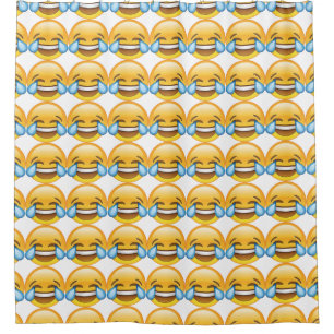 Laughing Crying Tears of Joy emoji Shower Curtain