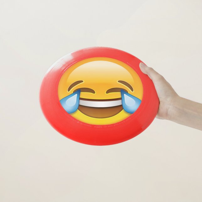 Laughing Crying Tears of Joy emoji Wham-O Frisbee (In Hand)