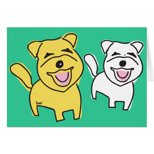 Laughing Doggies Blank Card (Front Horizontal)