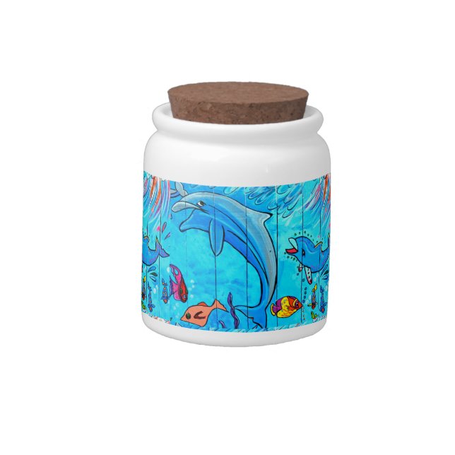 laughing dolphins candy jar (Left)
