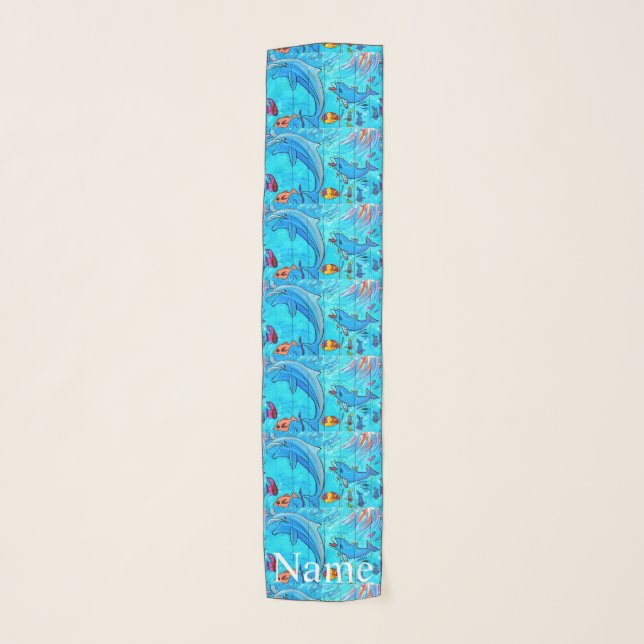 Laughing dolphins Thunder_Cove Scarf (Front)