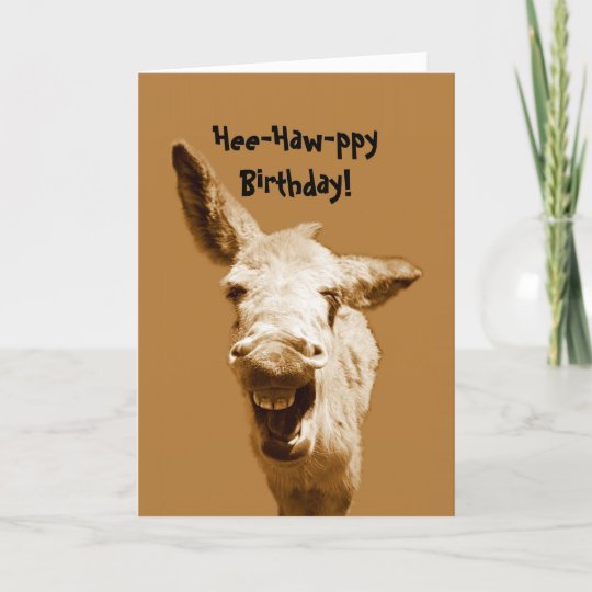 Laughing Donkey Birthday Wishes Card | Zazzle.com