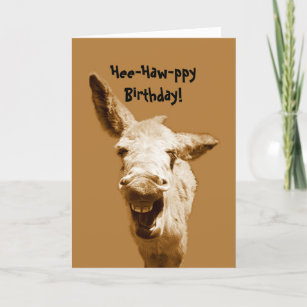 Laughing Donkey Birthday Wishes Card