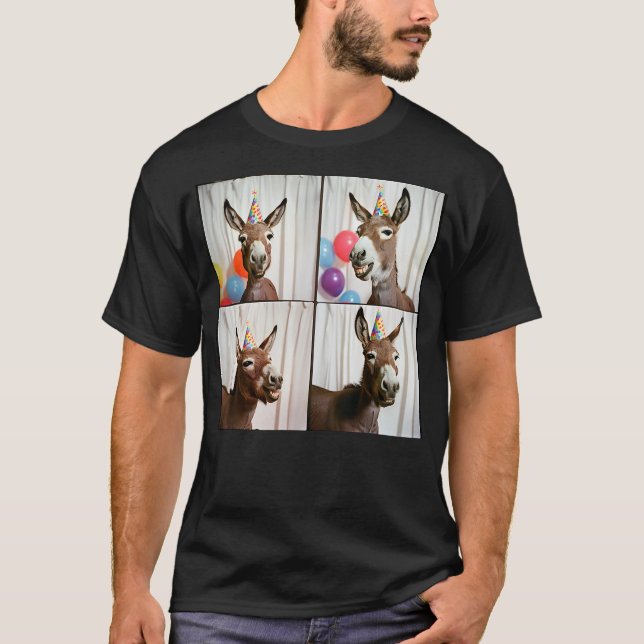 Laughing Donkey Face Farmyard Animal Happy Donkey  T-Shirt (Front)