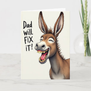 Laughing Donkey Fathers Day Card