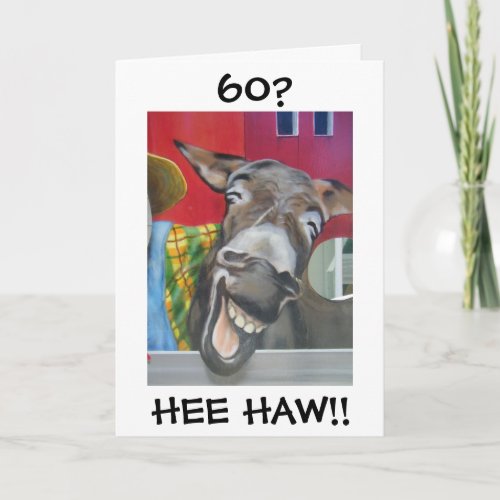 LAUGHING DONKEY GREETING FOR 60th BIRTHDAY Card