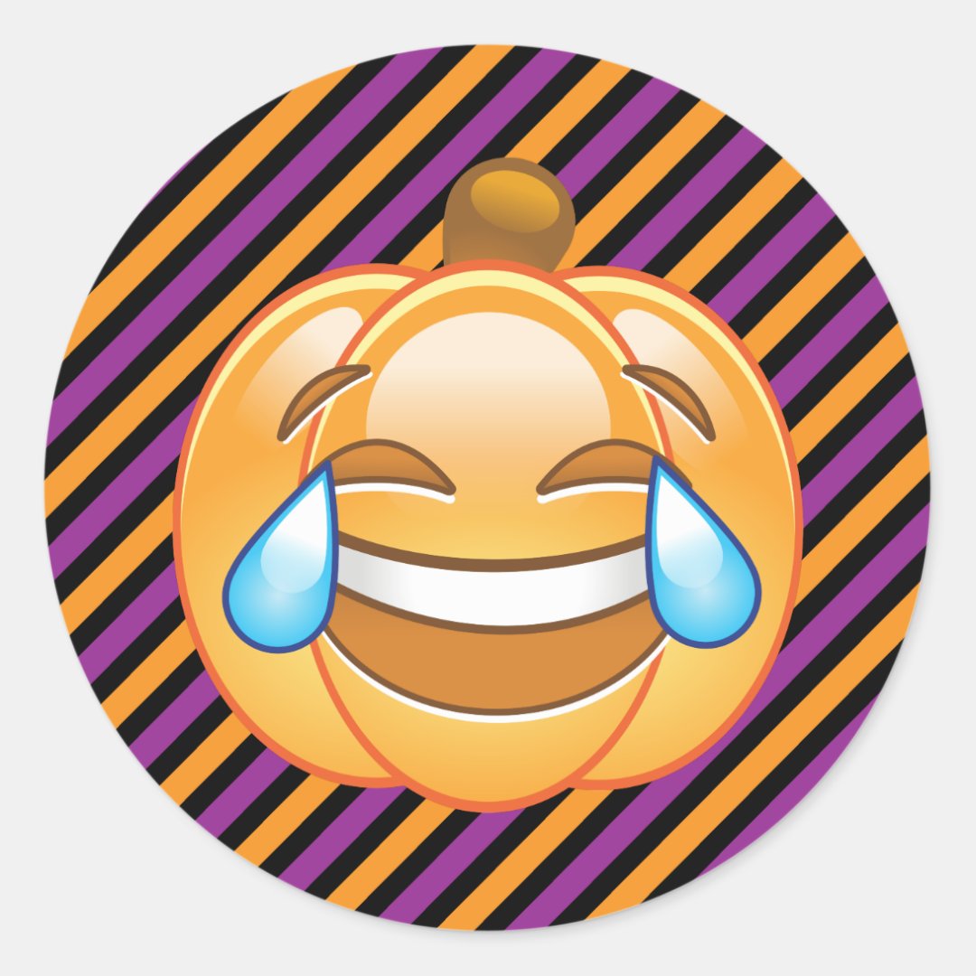 laughing-emoji-pumpkin-striped-sticker-zazzle