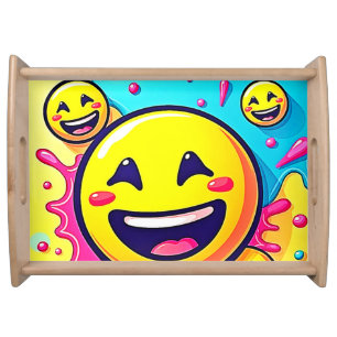 Laughing Emoji Splash Party Serving Tray