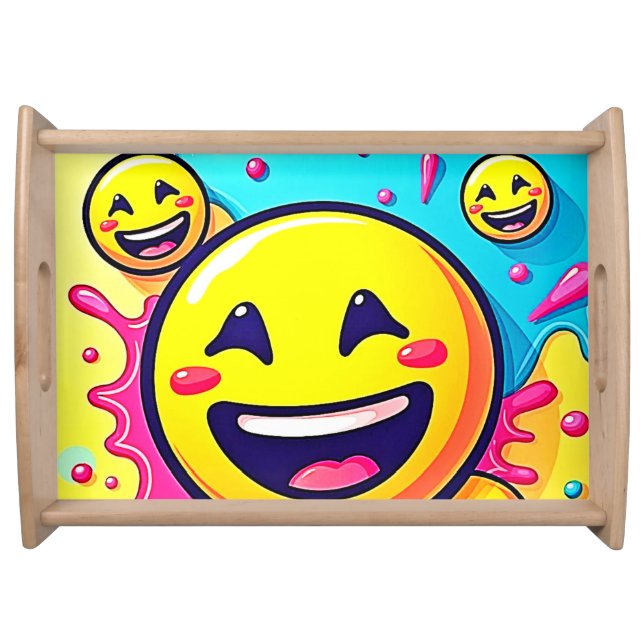 Laughing Emoji Splash Party Serving Tray (Front)