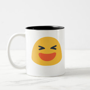 Laughing Emoji Two-Tone Coffee Mug