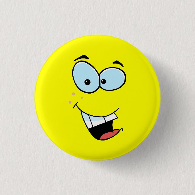 Laughing Face Pinback Button (Front)