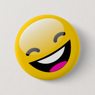 LAUGHING FACE PINBACK BUTTON