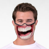 Laughing face teeth funny premium face mask