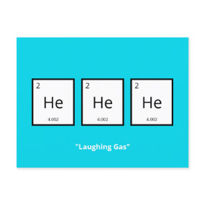 Laughing Gas Helium | Humorous Science Pun  Holida Holiday Postcard