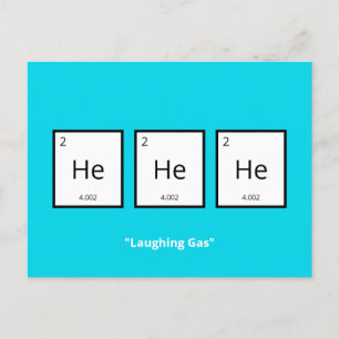 Laughing Gas Helium   Humorous Science Pun  Holida Holiday Postcard