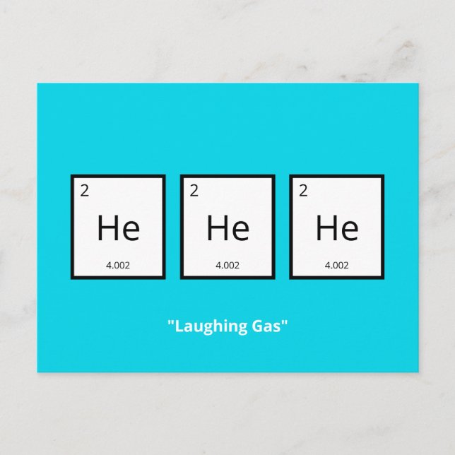 Laughing Gas Helium | Humorous Science Pun  Holida Holiday Postcard (Front)
